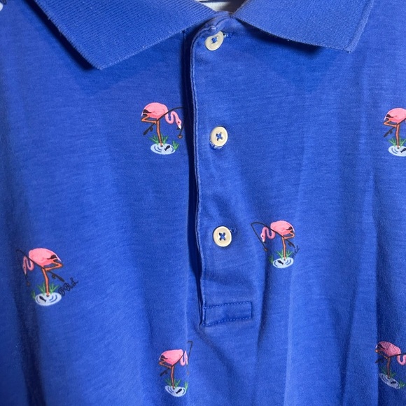Polo Ralph Lauren Mens 2TG (2X Tall) Short Sleeve Shirt Blue Pink Flamingo - Picture 4 of 12